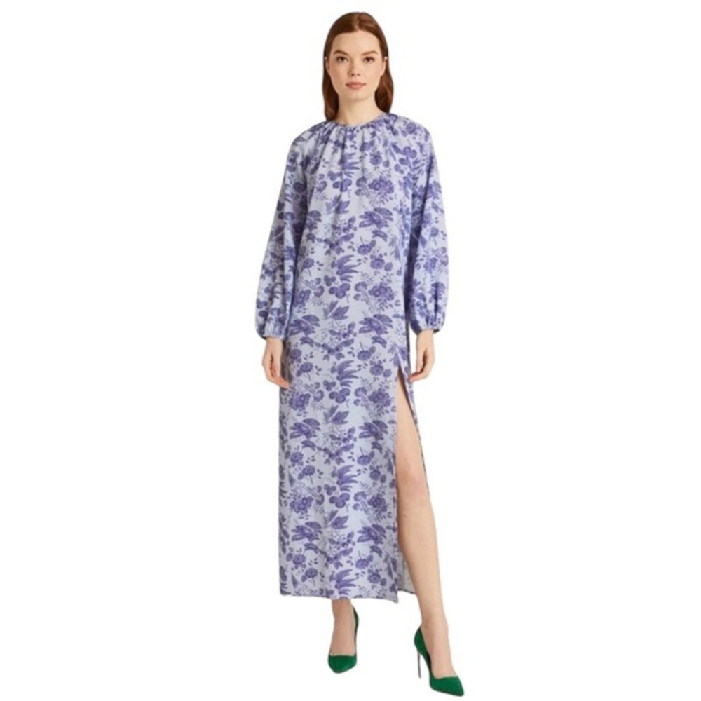 Hill House Home Purple Lilac Floral Crepe The Simone Maxi Dress XXL